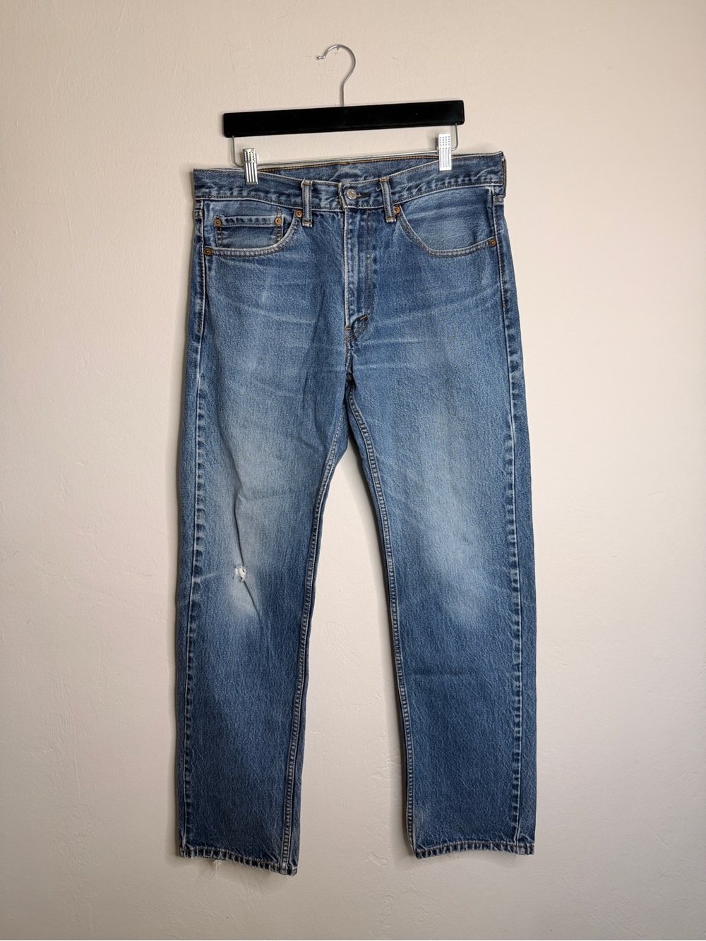 Levi’s 505 Regular Fit Jeans 34x34 Medium Wash Distressed Straight Leg